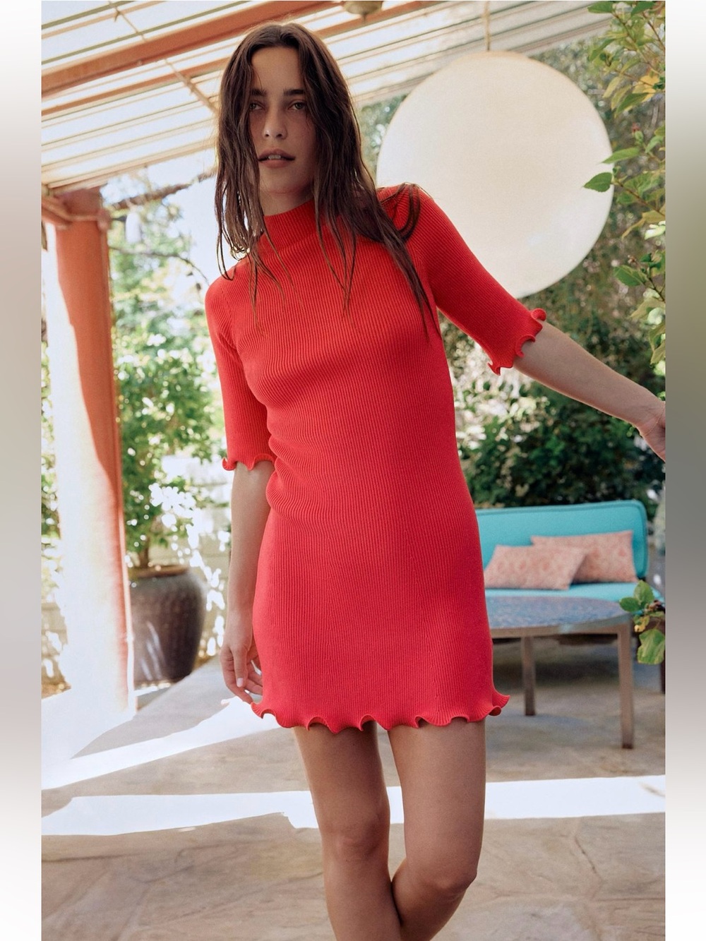 New ZARA Ribbed Knit Mini Dress